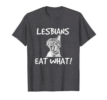 Load image into Gallery viewer, Startled Kitty, Lesbians Eat What? Funny T-Shirt

