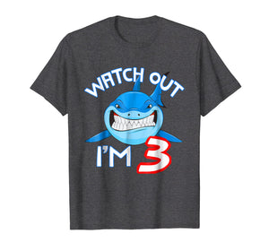 3rd Birthday Shark Shirt Funny 3 Years Old Boy Girl Shirt