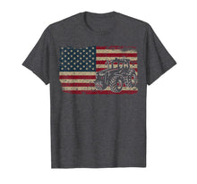 Load image into Gallery viewer, Farm Tractors America Flag T-Shirt I Patriotic Farming Gift
