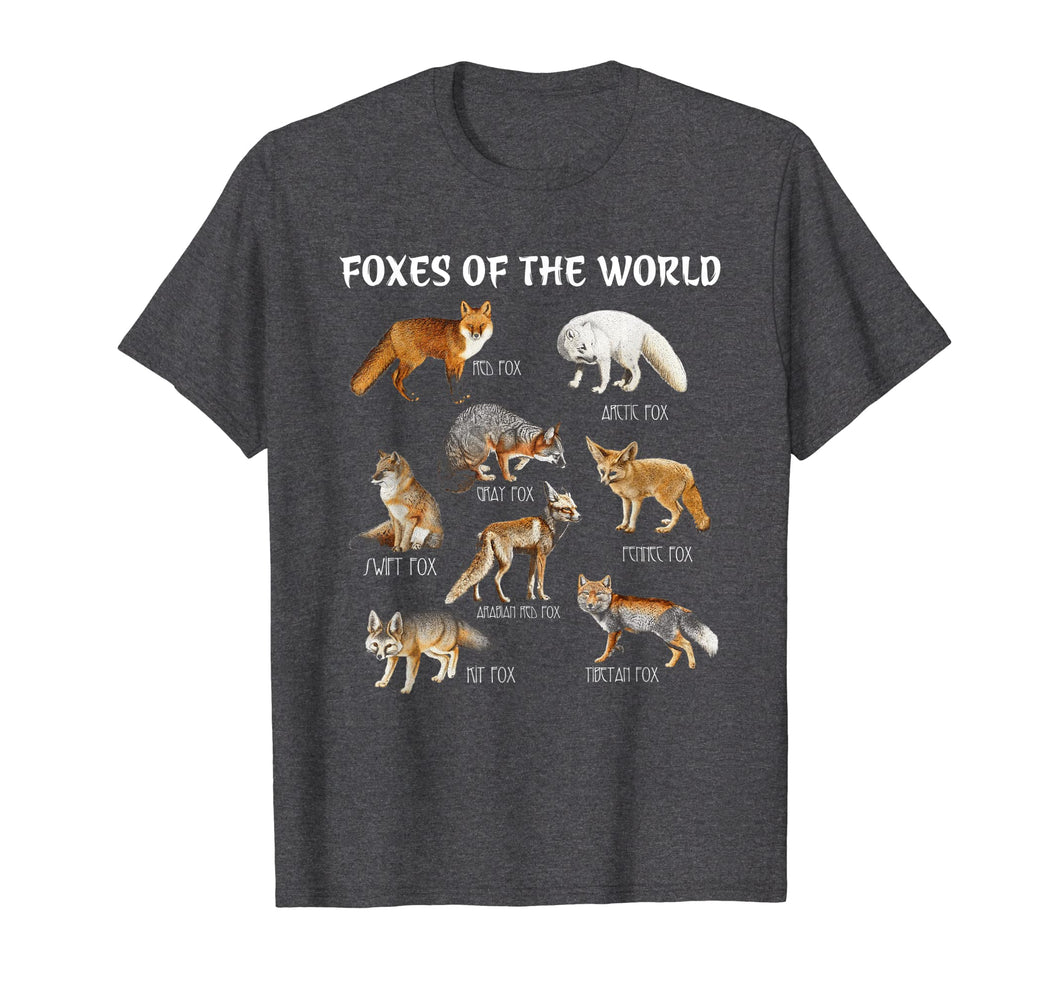 Foxes Of The World Funny Fox Animals Educational T Shirt