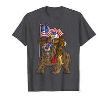 Load image into Gallery viewer, Proud American Bald Eagle On Bear 4th Of July With Flag T-Shirt
