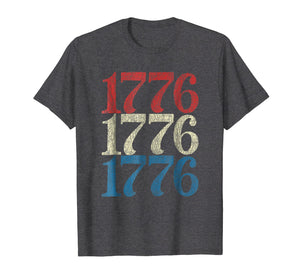 1776 Shirt Patriot USA Flag Revolutionary War Tshirt Retro