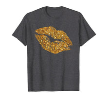 Load image into Gallery viewer, Gold Printed Glitter Style Lips T Shirt
