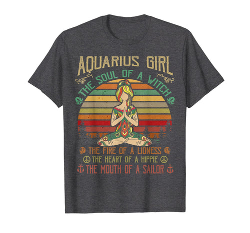 Aquarius Girl The Soul Of A Witch Birthday Women Love Yoga