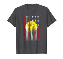 Load image into Gallery viewer, American Flag Vintage Softball Flag T-Shirt, Dad, Mom Gift
