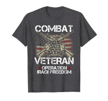 Load image into Gallery viewer, Combat Veteran T Shirt Iraqi Freedom Military USA Flag Gift
