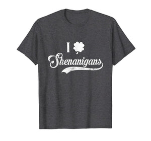 Happy St.Patrick's Day - I Love Shenanigans With Shamrock T-Shirt-2646849