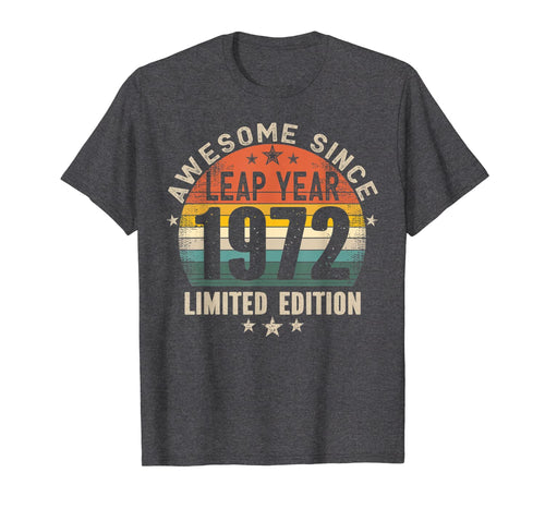 Leap Year Birthday - Awesome Since 1972 Vintage Leap Day T-Shirt-2718129
