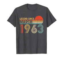 Load image into Gallery viewer, 57th Birthday Gift 57 Years Old Legend Since March 1963 T-Shirt-943446
