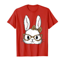 Load image into Gallery viewer, Bunny Rabbit Glasses Leopard Print Easter T-Shirt T-Shirt-192077
