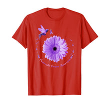 Load image into Gallery viewer, Hummingbird Purple Sunflower Pancreatic Cancer Awareness T-Shirt
