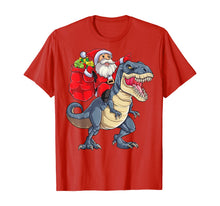 Load image into Gallery viewer, Santa Riding Dinosaur T rex Christmas Gifts Boys Men Xmas T-Shirt
