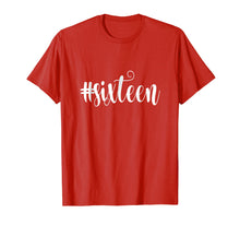 Load image into Gallery viewer, 16th Birthday Shirt Gift Hashtag Milestone Sixteen 16
