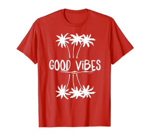Good Vibes White Letter palm T Shirt for Women Men