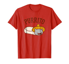 Load image into Gallery viewer, Cat T-Shirt: Mexican PURRITO - Mustache &amp; Sombrero
