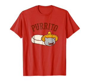 Cat T-Shirt: Mexican PURRITO - Mustache & Sombrero