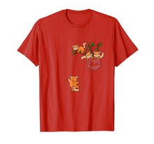 Load image into Gallery viewer, Panda Family T-Shirt Lazy Panda shirt Pocket Tee in red
