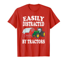 Load image into Gallery viewer, Easily Distracted By Tractors Farming Funny T-Shirt
