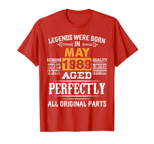Load image into Gallery viewer, Legends Born In May 1989 Vintage 30th 30 Birthday Shirt Gift
