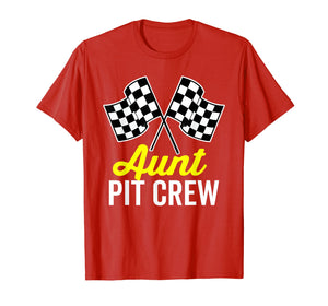 Aunt Pit Crew Shirt for Racing Party Costume (Dark)