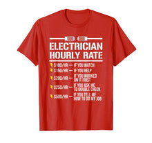 Load image into Gallery viewer, Funny Electrician Hourly Rate Humor T-Shirt
