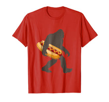 Load image into Gallery viewer, Bigfoot Carrying hotdog T Shirt, Funny Sasquatch Gift
