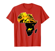 Load image into Gallery viewer, African Savannah safari wildlife Africa map t-shirt
