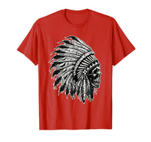 Load image into Gallery viewer, NATIVE AMERICAN BIG CHIEF SKULL HEAD DRESS UNISEX TEE SHIRT
