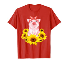 Load image into Gallery viewer, Cute Pig And Sunflower T-shirt
