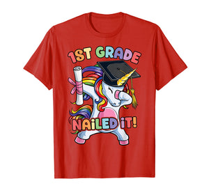 Dabbing Unicorn Graduation T shirt 1st Grade Girls Kids Boys