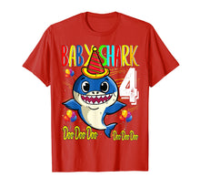 Load image into Gallery viewer, Kids Baby Shark 4th Birthday Doo Doo Kids Son T Shirt

