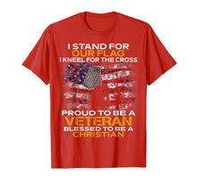 Load image into Gallery viewer, I stand for our flag kneel for the cross Veteran t shirts
