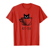 Load image into Gallery viewer, Cat Shirts: Kit-Tea Funny Cat Lover Gift, Cute Black Cat T-Shirt-159395

