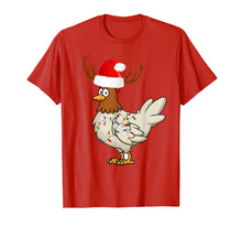 Load image into Gallery viewer, Chicken Christmas Reindeer Christmas Lights Pajama Costume T-Shirt
