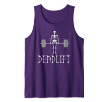 Load image into Gallery viewer, Skeleton Dead Lift Funny Halloween Lifting Weights Men Women Tank Top
