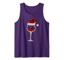 Load image into Gallery viewer, Wine Glasses Santa Hat Christmas Wine Lover Tank Top

