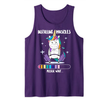 Load image into Gallery viewer, Installing Muscles Please Wait Shirt - Funny Unicorn Fitness Tank Top
