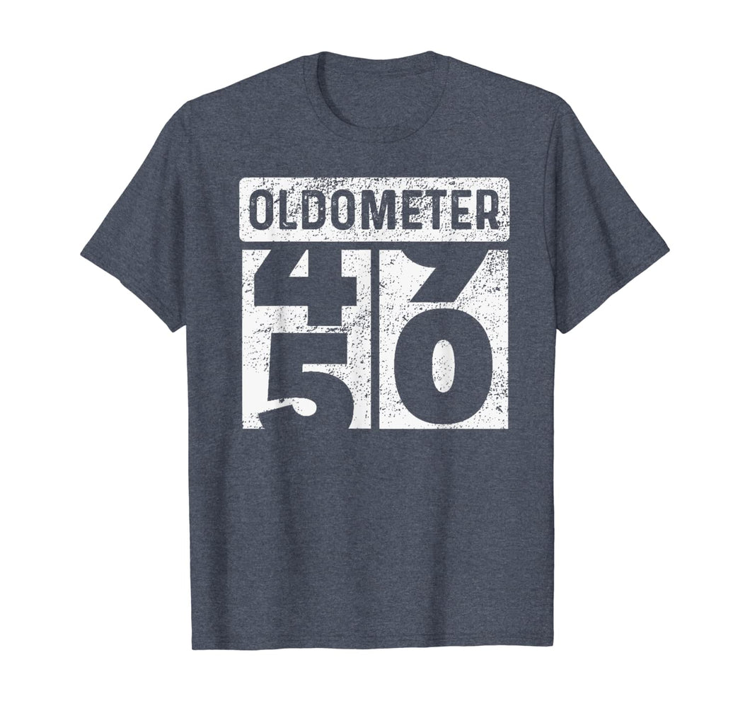Oldometer Odometer Funny 50th Birthday Gift 50 yrs Old Joke T-Shirt