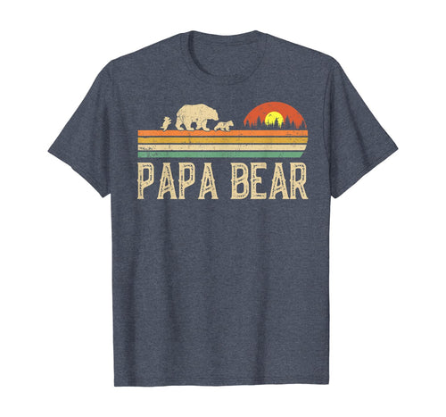 Mens Papa Bear Vintage Art Daddy Wildling Father's Day Dad T-Shirt-423569