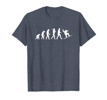 Load image into Gallery viewer, snowboard evolution shirt - from cavemen to a snowboarder
