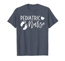 Load image into Gallery viewer, Pediatric Nurse PEDS Shirt Footprints Nursing Student PICU
