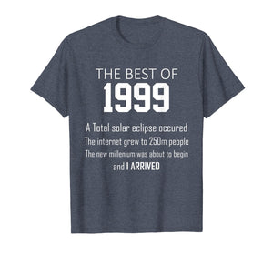 1999 20th birthday T shirt gift for 20 year old boys / girls