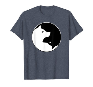 Cool Yin Yang Dog T-Shirt - Cute Shiba Inu Tee - Black White