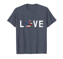 Load image into Gallery viewer, I Love Dogs &amp; Cats American Flag Paw Print Dog &amp; Cat T Shirt
