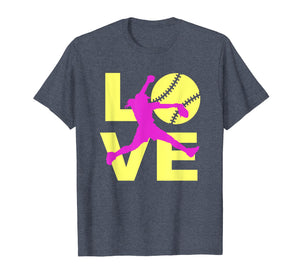 LOVE Softball Teen Girls Women T-shirt