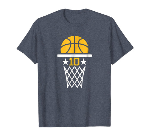 10 Years Old Boy 10th Birthday T-shirt Basketball Theme Gift