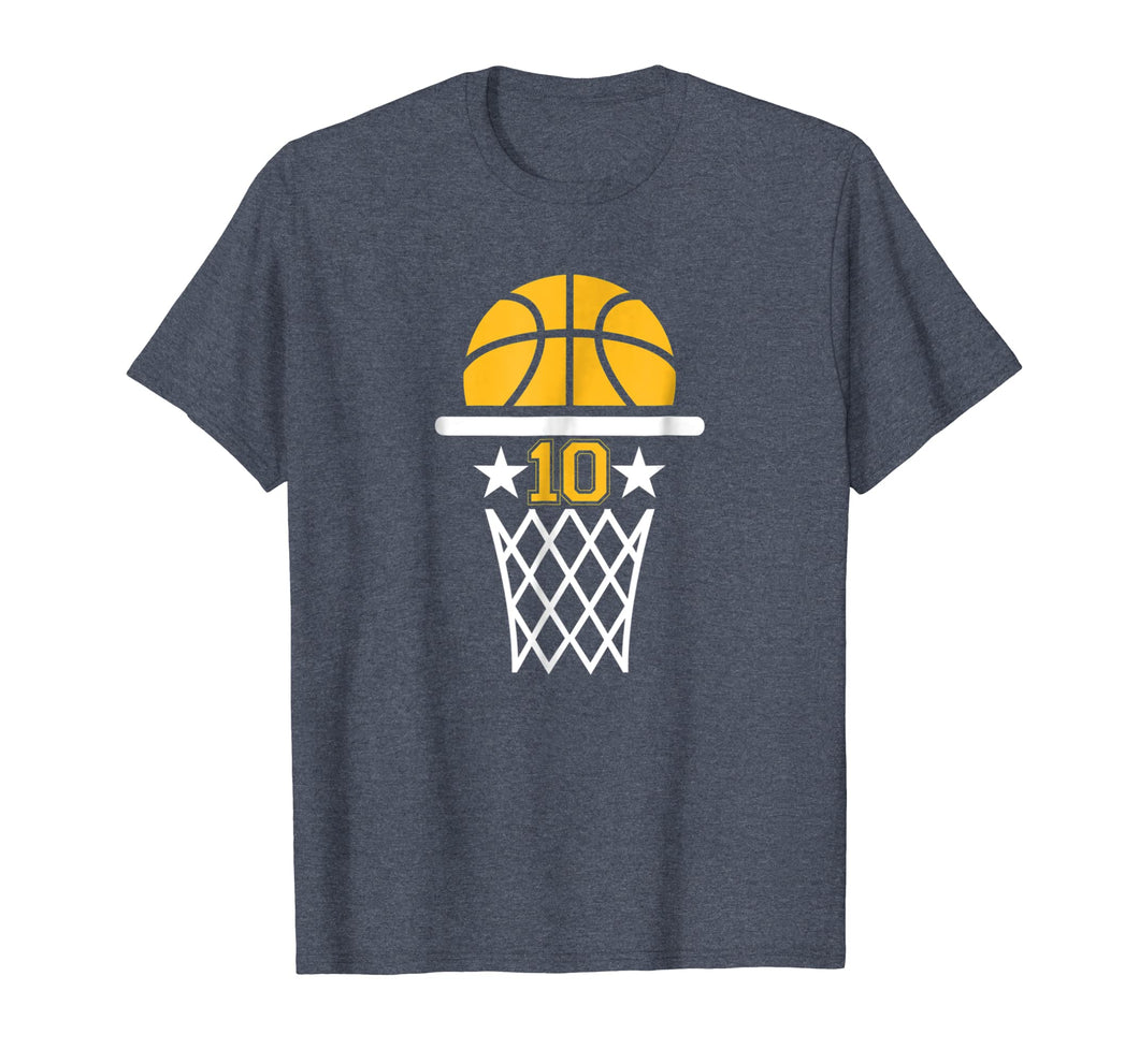 10 Years Old Boy 10th Birthday T-shirt Basketball Theme Gift