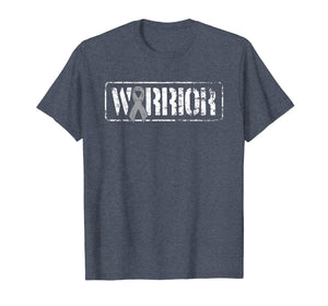 Brain Cancer Warrior - Grey Military Style Ribbon T-Shirt