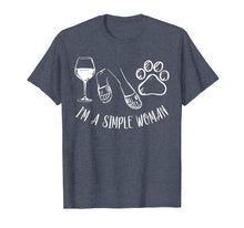 Load image into Gallery viewer, I&#39;m A Simple Woman Funny Wine Flip Flops Dog Paw Gift T-Shirt
