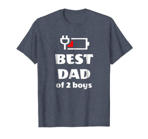 Mens Fathers Day T-Shirt Gift For Dad of 2 Boys From Wife Or Son